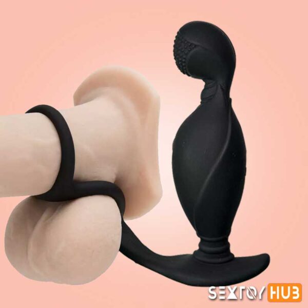CHLOE Vibrating Prostate Massager with Double Cock Ring PM-005